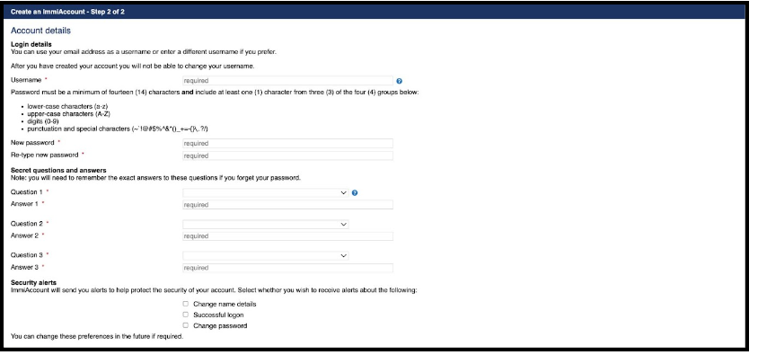 complete Account details