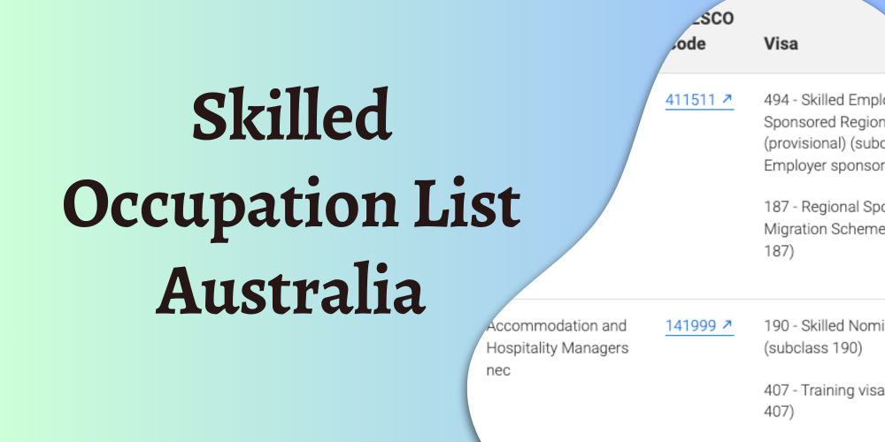 Australia`s Skilled Occupation List