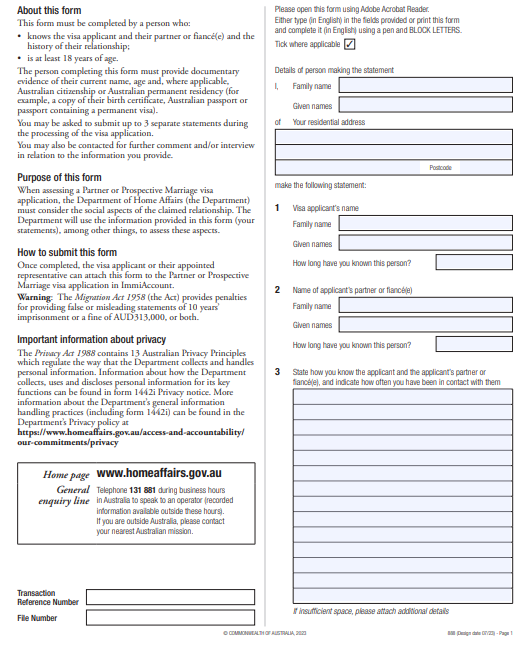 Partner Statutory Declaration Examples Australia - KBA Global